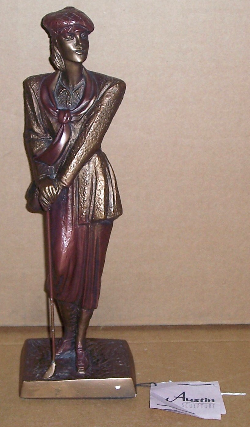 1990 AUSTIN SCULPTURES BIRDIE Female Golfer Bronze