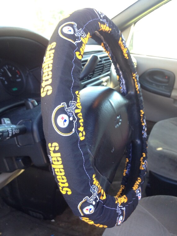 Pittsburgh Steelers Steering Wheel Cover by SewDewIt on Etsy