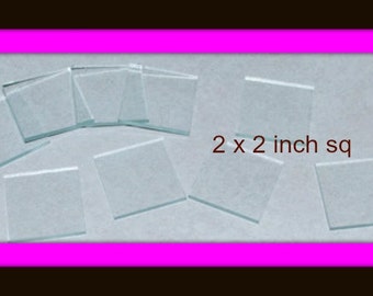 30 pack of 2 x 2 " Square Flat Clear Glass for Pendants, Soldered Jewelry