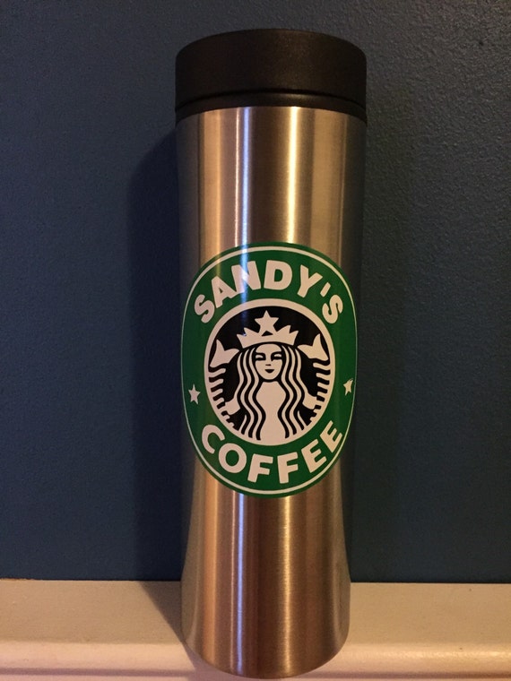 Items similar to Stainless Steel Starbucks Inspired Personalized Travel ...