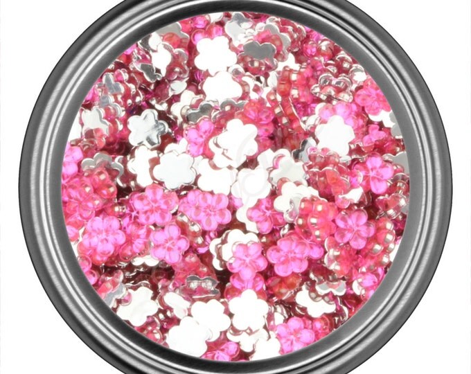 Dark Pink Flower Rhinestone Gems Flat Back Face Art Nail Art Scrapbook Phone Decoration 3mm