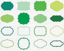 Editable Vectors - Digital Green Label Clipart - Green Frame Clip Art ...