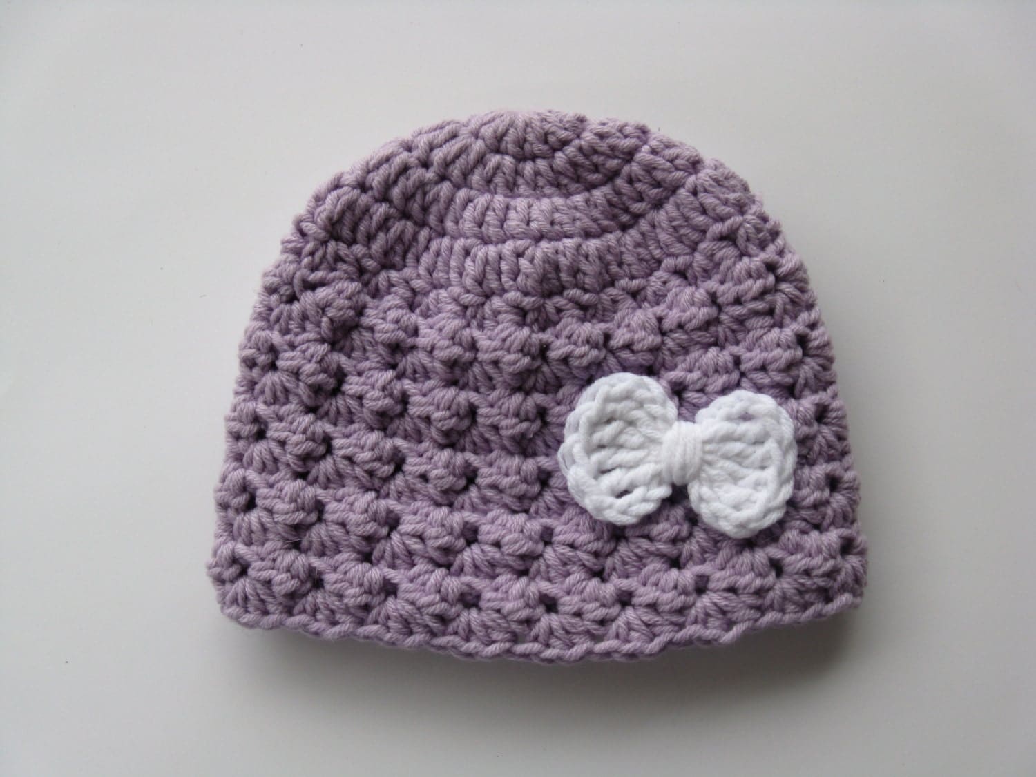 Crochet newborn girl hat with bow Crochet baby by NanasGoneWild