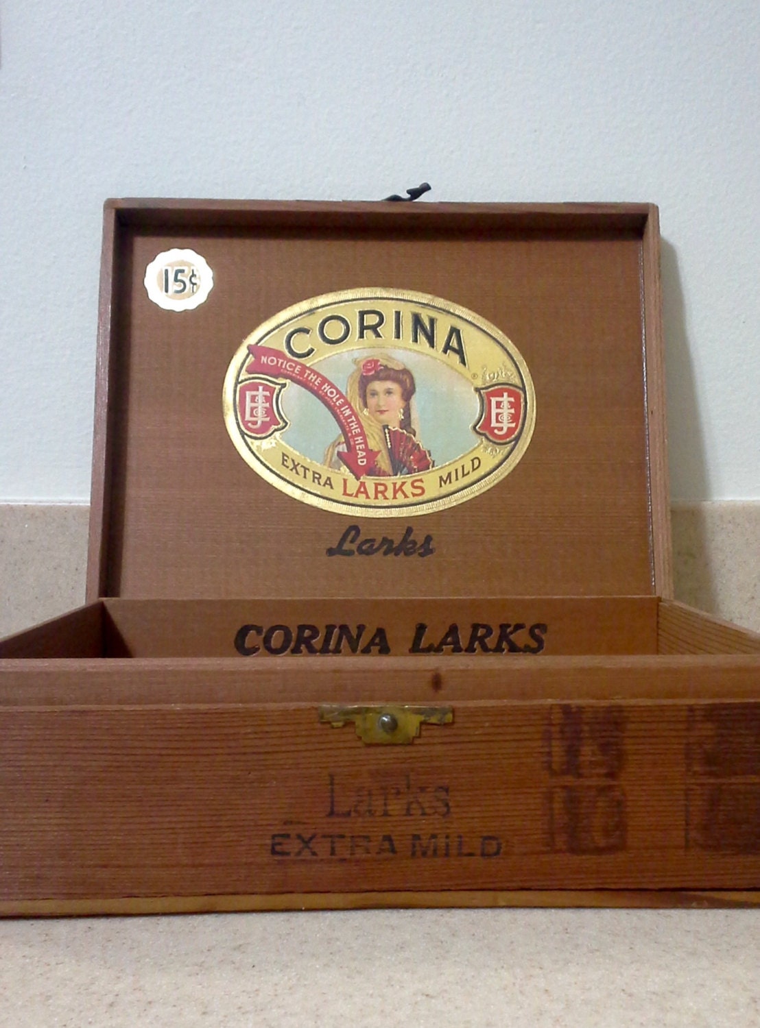 Corina Larks Cigar Box Wooden Cigar Box Wood by Lalecreations