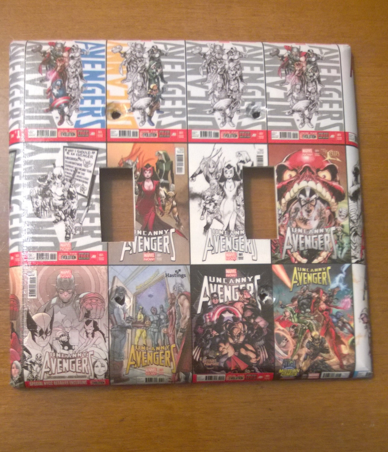 Avengers double toggle comic book light switch cover