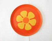 Orange Mod Flower Power Takahashi Decorative Plate