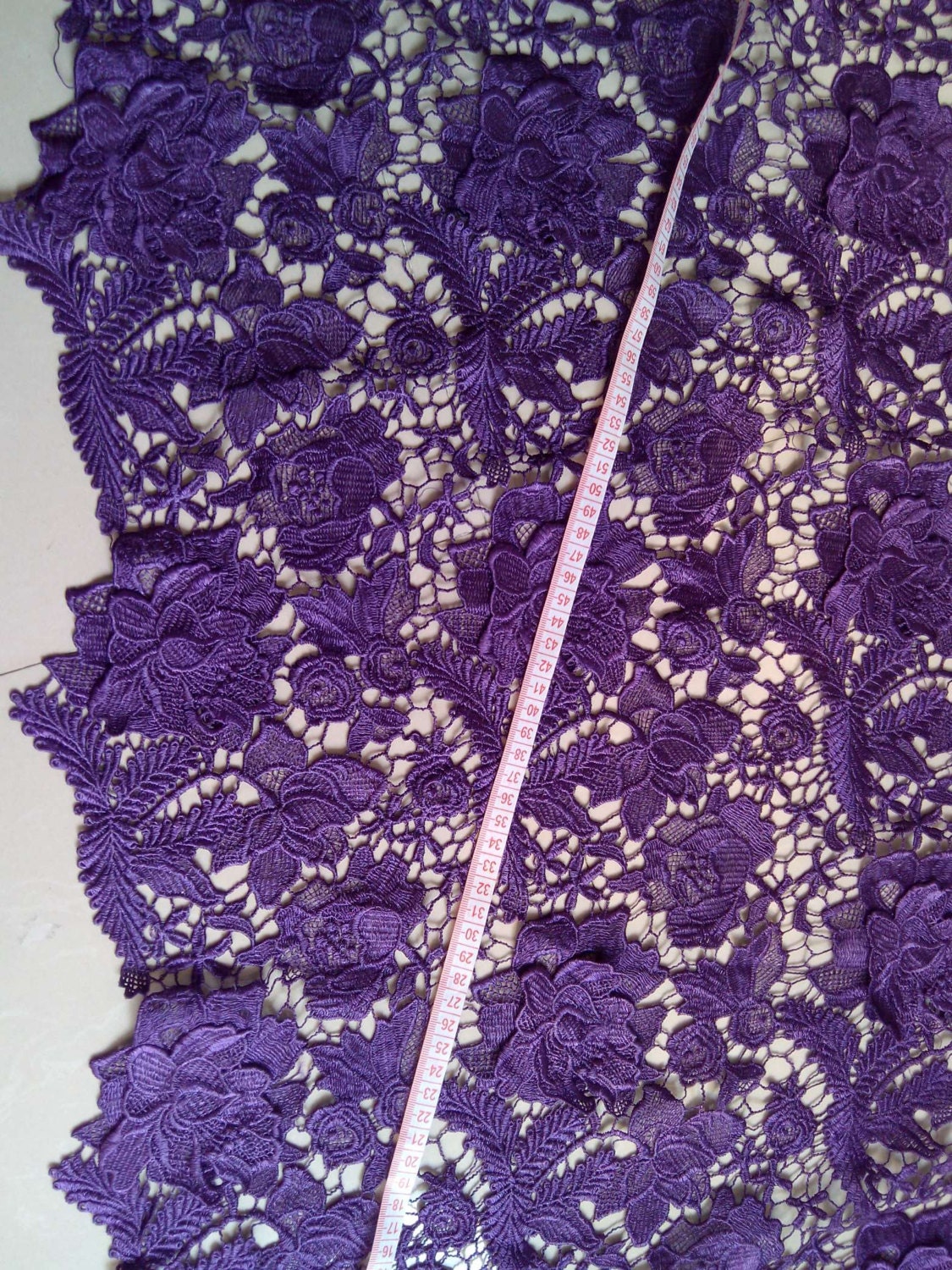 Dark Purple Lace Fabric Lace Dress Skirt Fabric Water Soluble