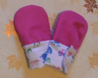 Farm Animals Waterproof Teething Mittens - no scratch - Velcro Cuff