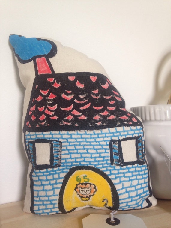 Items similar to Made to order hand made house pillow/soft toy for kids