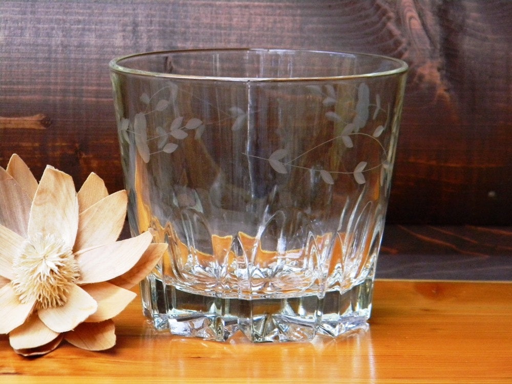 Vintage Etched Lead Crystal Ice Bucket Haute Juice