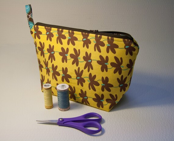 mustard yellow and brown blue floral large zipper wedge bag mustard yellow and brown blue floral large zipper wedge bag