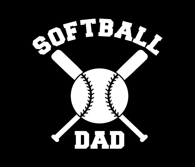 Softball Dad with Bats Decal for Car Window Locker Laptop