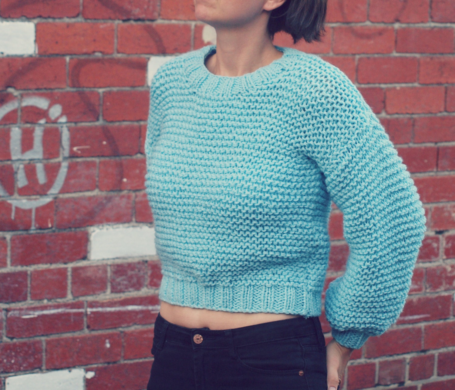 PDF Knitting Pattern Super Chunky Easy Knit Jumper Sweater