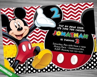 MICKEY MOUSE INVITATION, Mickey, Invitation, Mickey Invitation, Polka Dot, Polka Dot Invitation, Birthday, Printable, Mickey Birthday, Mouse