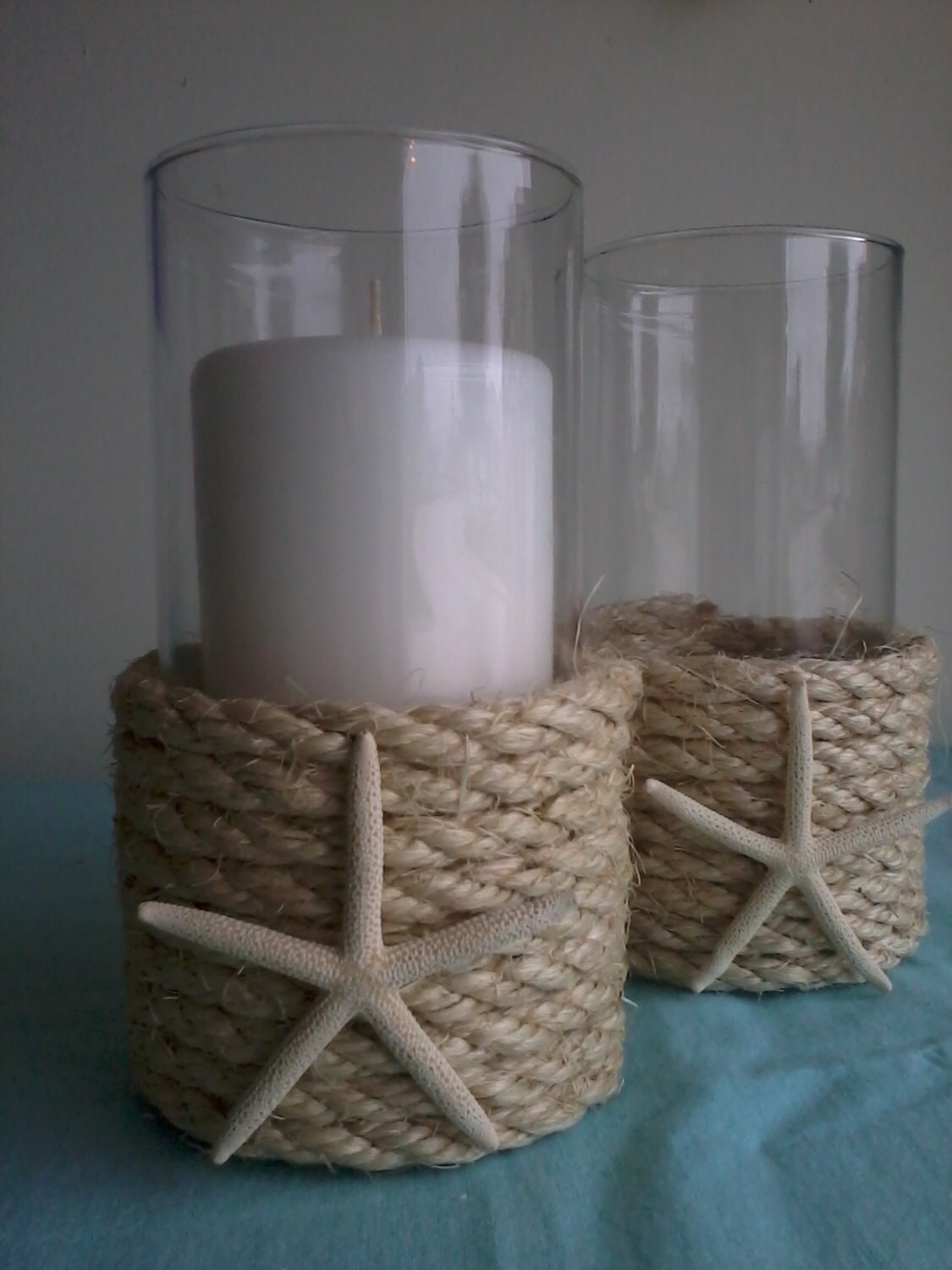Rope Pillar Candle Holder Set