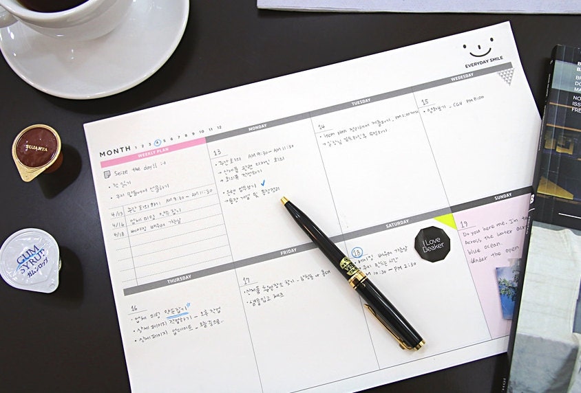 Weekly Planner Memo pad / Weekly Scheduler / Note pad