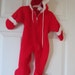 Vintage 1978 - Red and White Snowsuit - Warm fleece