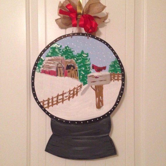 Snow Globe Door Decor Winter Door Decor Winter Art Winter