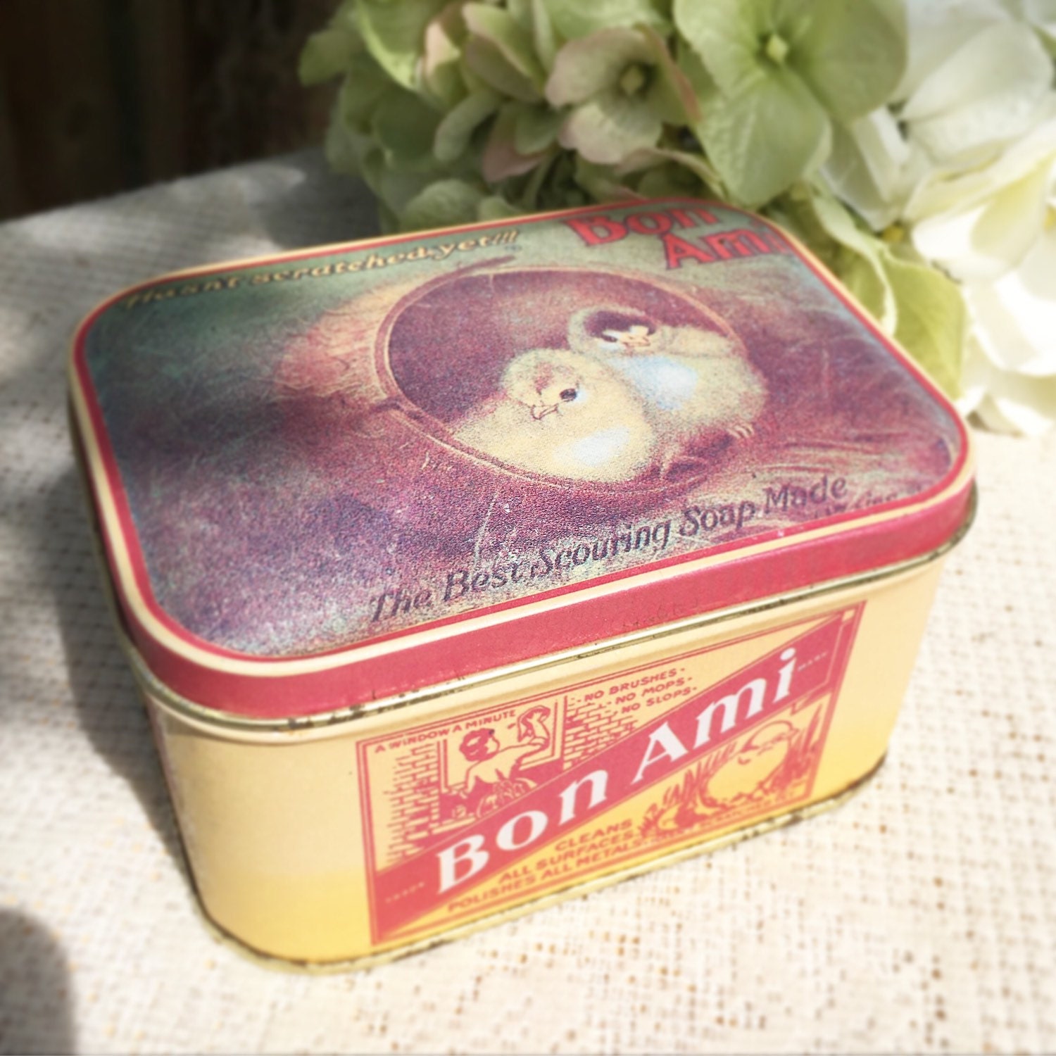 Vintage Bon Ami Soap tin box Collectable by WonderCabinetArts