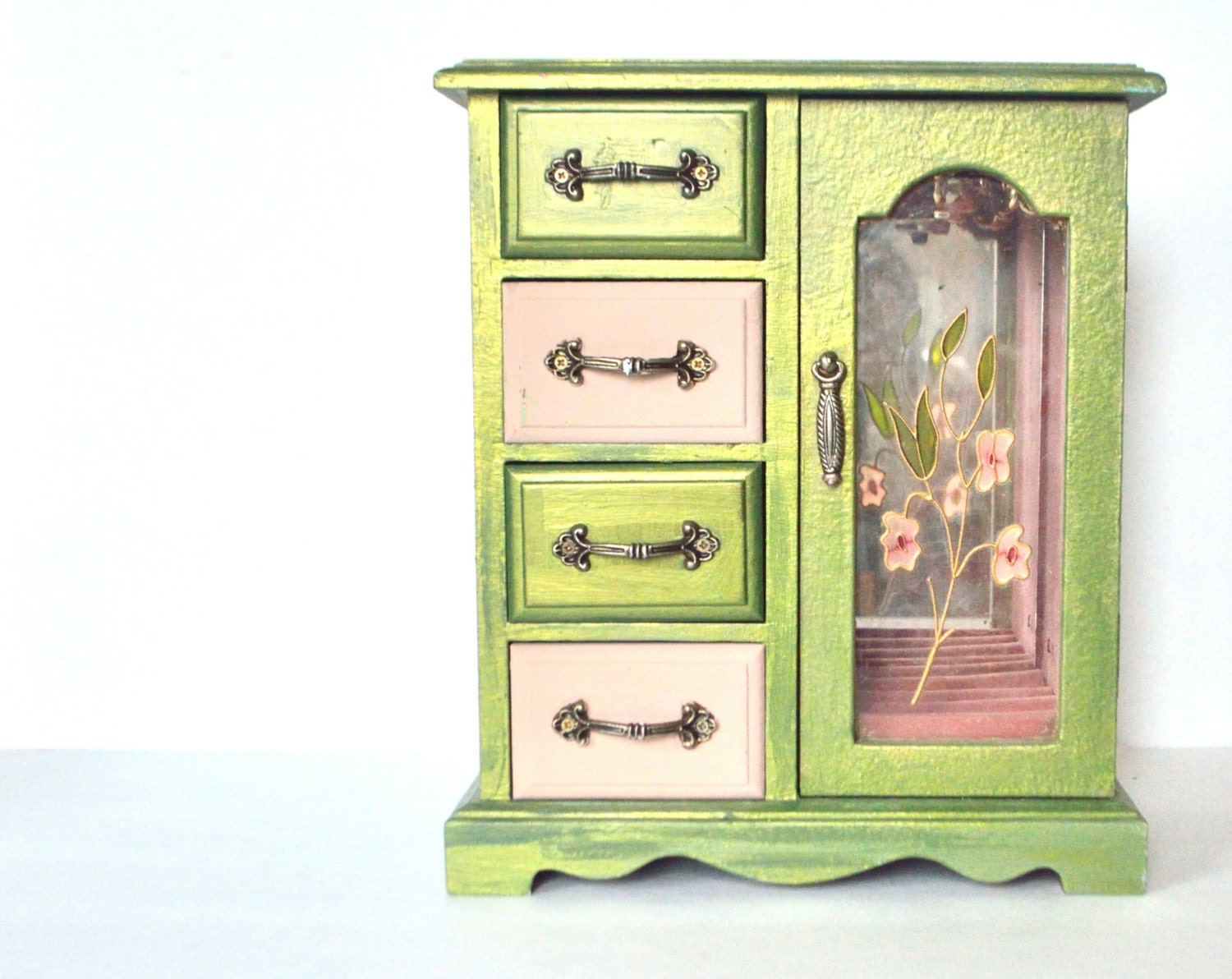 Modern Jewelry Box in Pink and Green Large by EverythingDawnHome