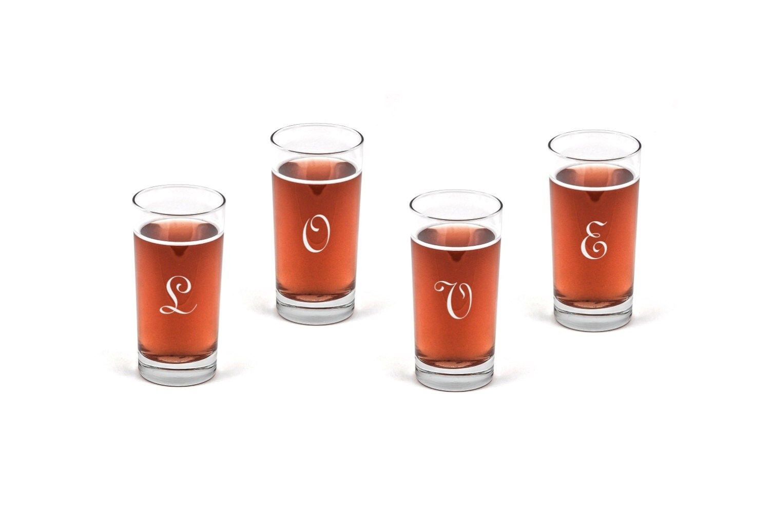 Custom Personalized Monogram Glass Tumblers drinking glasses