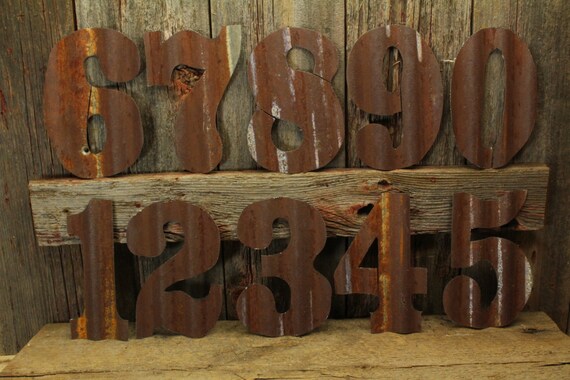 Rusty Tin Numbers FREE Shipping Large Rustic Number Giant Rusty Tin Numbers FREE Shipping Large Rustic Number Giant