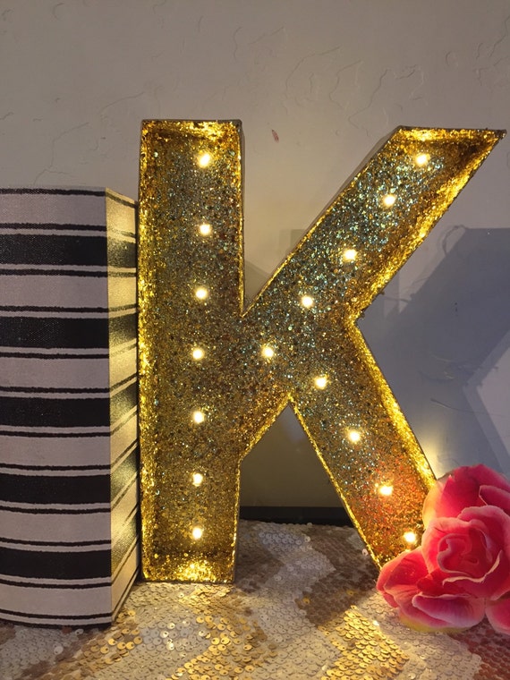 Download Glitter Marquee Letter-Gold Glitter Light by ...