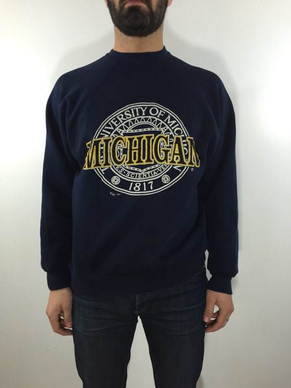 Vintage University of Michigan Wolverines Crew Neck Sweatshirt