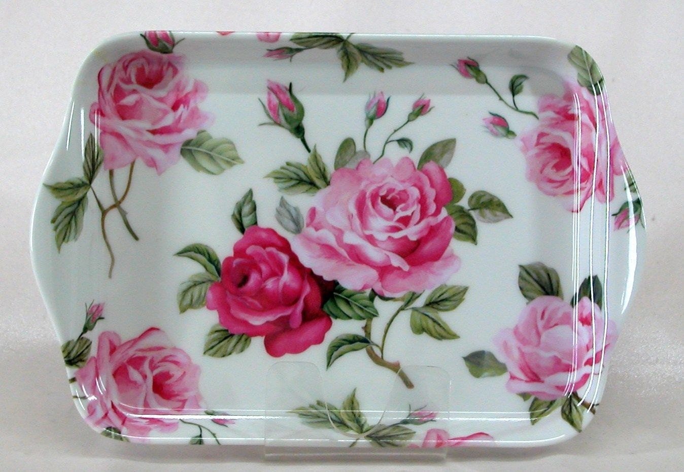 NEW Small Melamine Tray with Rose by TruelyMemorableGifts on Etsy