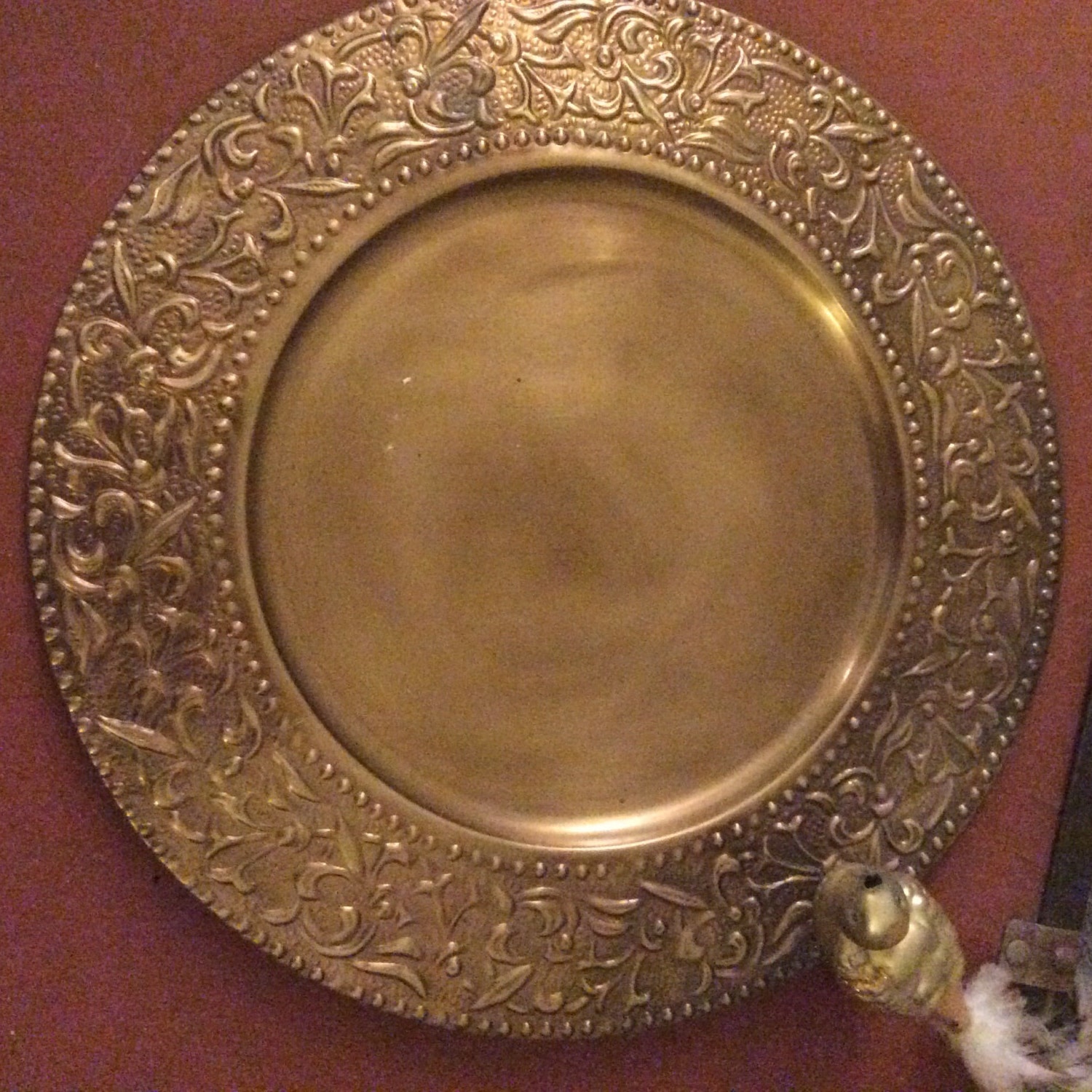 Vintage brass plate holder/tray made in the 80s in India