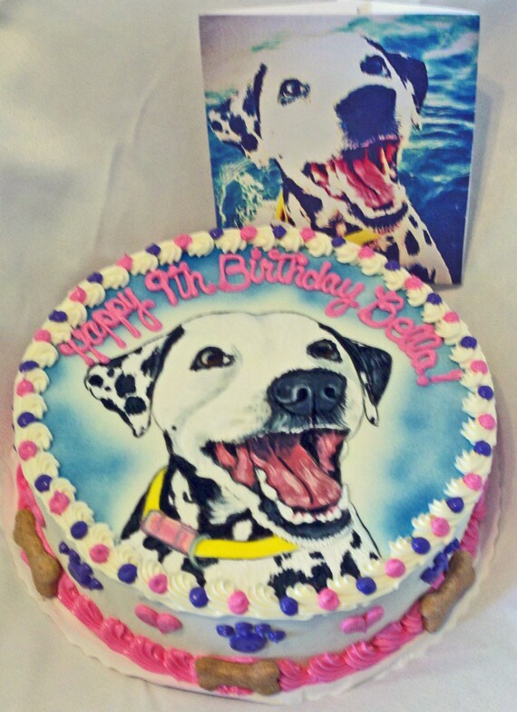 Dog Birthday Cake 6 Handpainted Pet by MyBestFriendBakery on Etsy