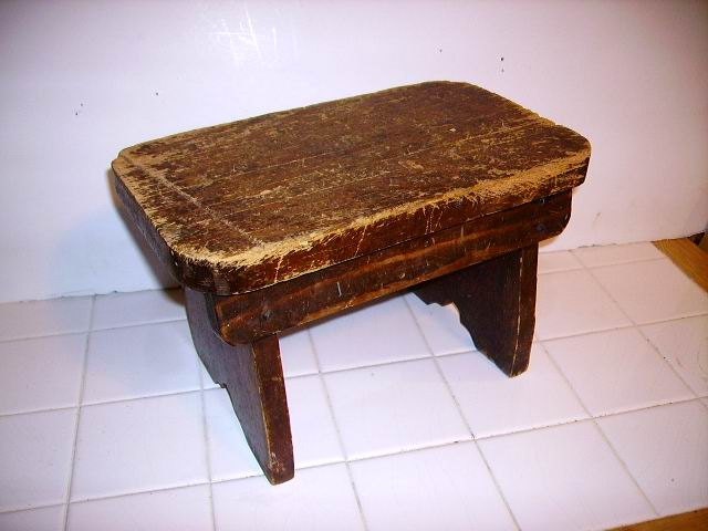 Boot Stool Antique Primitive Farmhouse Country Stool Scalloped Bootjack Legs ...