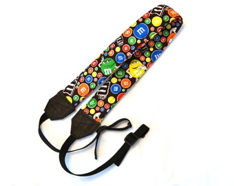 M&M's Chocolate Candy DSLR Camera Strap! This is not a cover, but a FULL Strap with buckles! Standard Size!