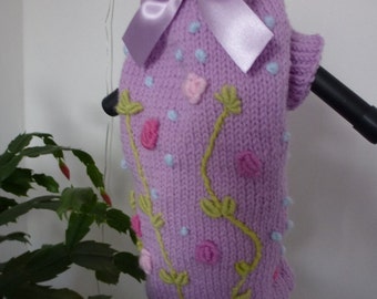 Hand knitted dog sweater