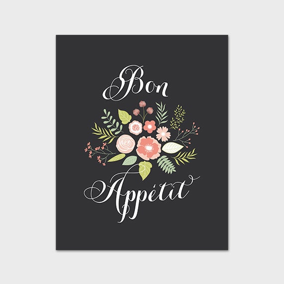 Bon Appétit Printable Art Print 8x10 by PaperCanoePrintables
