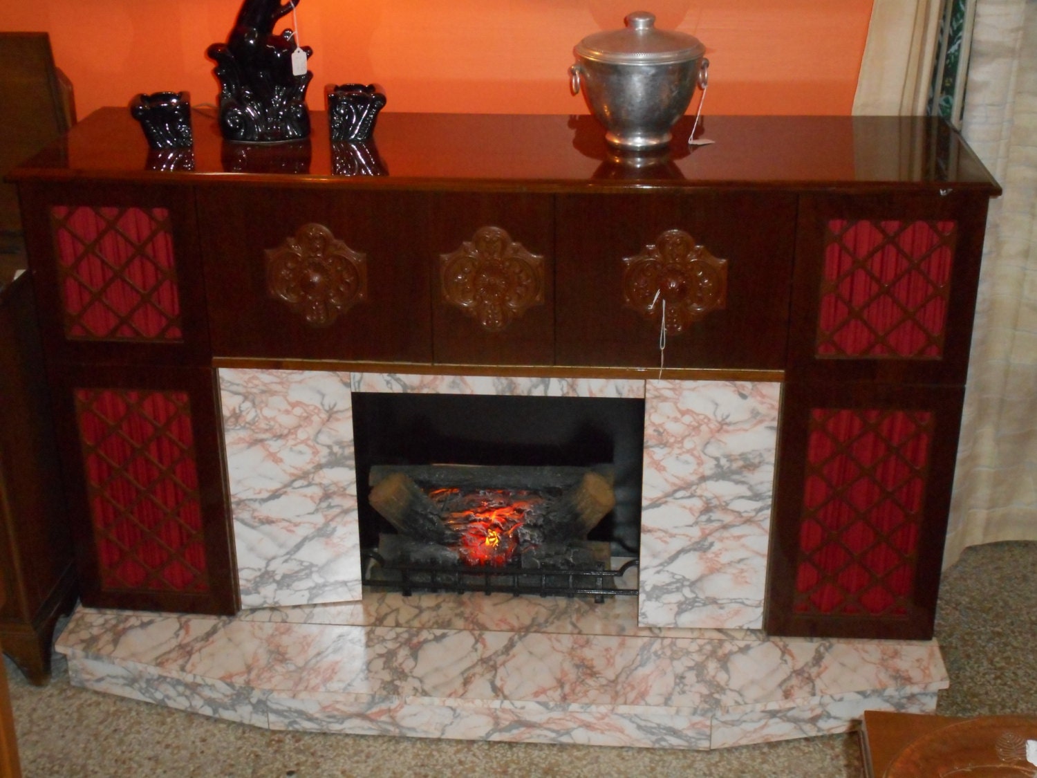 Funky 1970's Electric Fireplace with Stereo by NeighborhoodResale
