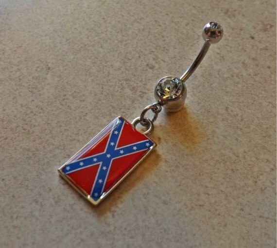 Rebel Flag Navel Belly Ring Body Jewelry