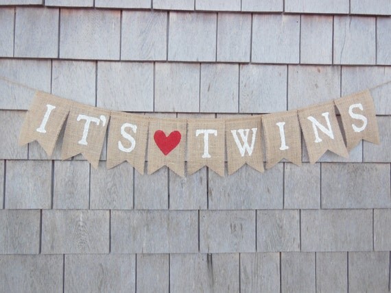 It's Twins Banner Twins Bunting Twin Girls Twin Boys