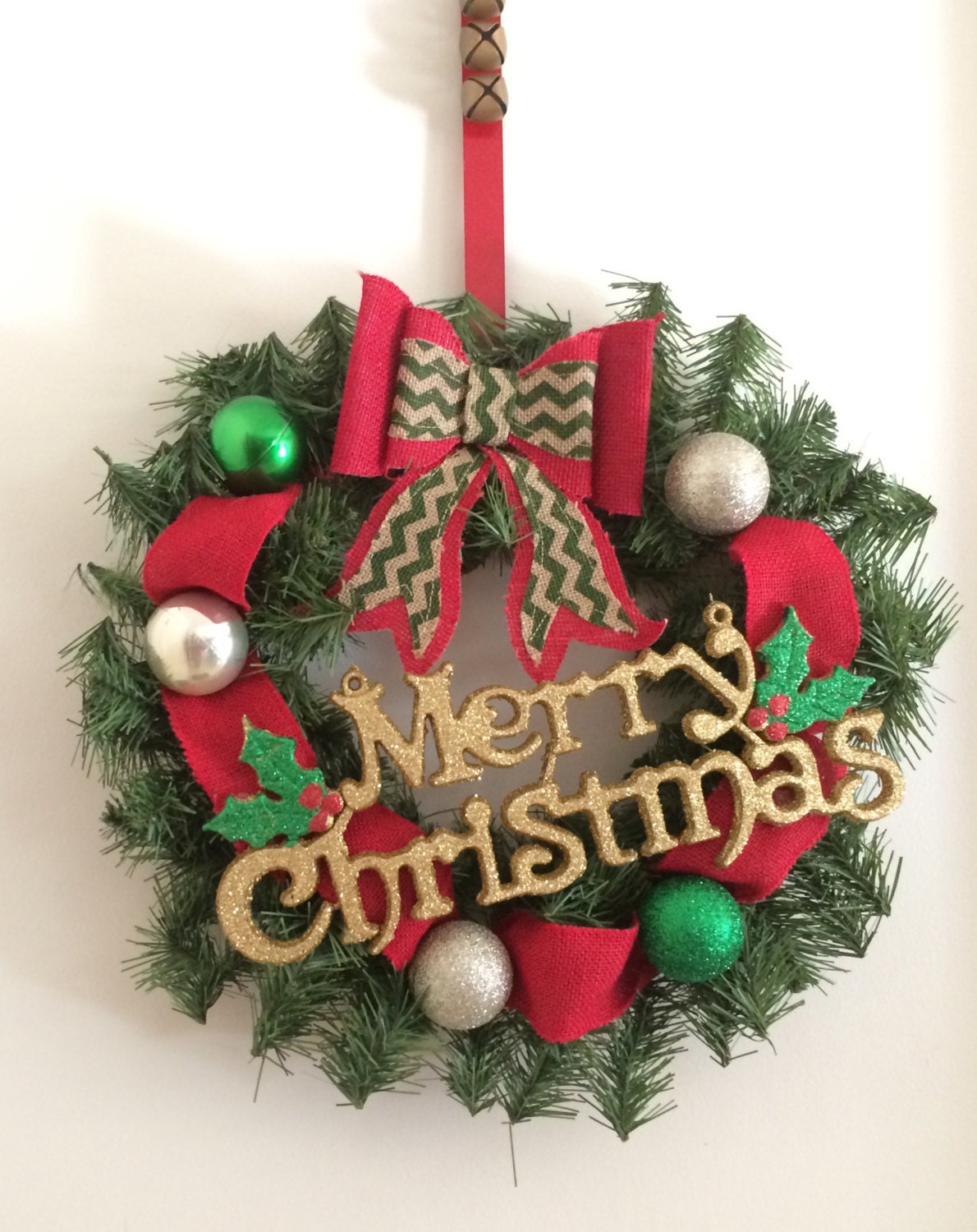 All things Christmas,burlap artifical pine wreath