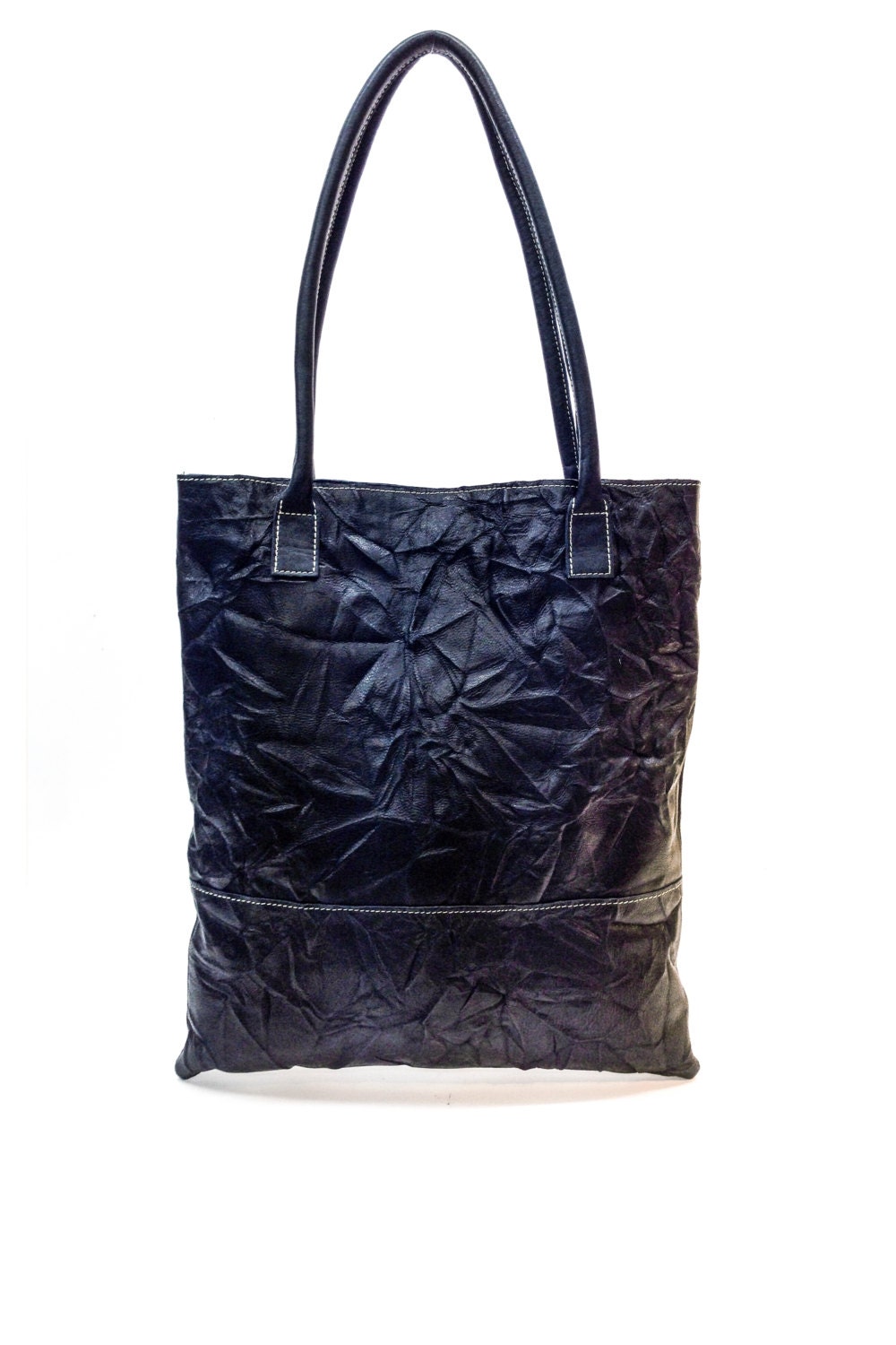 Sale Distressed Leather tote bag Black Leather Bag for