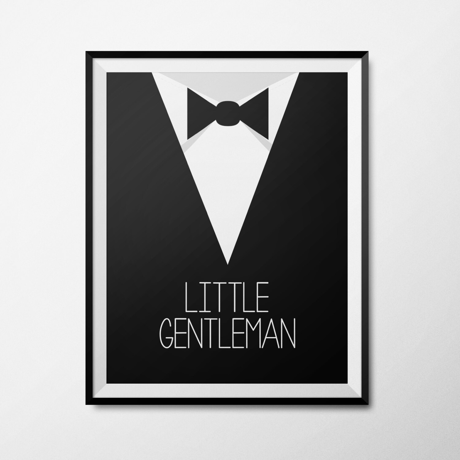 Little Gentleman Wall Art for Baby's Room black and