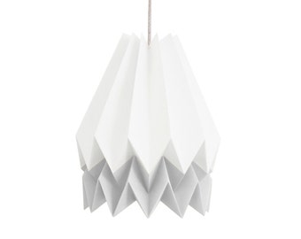 Origami Lamp, Paper Lamp, Pendant Light for living room or bedroom | Polar White with Light Grey Stripe | Orikomi | FREE SHIPPING*