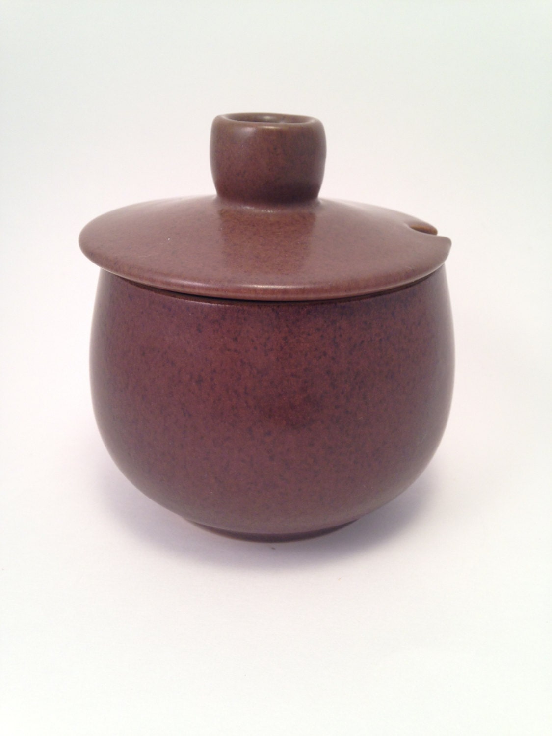 1970s DENBY ENGLISH BROWN Stoneware Sugar Bowl & Lid by RetroAmore