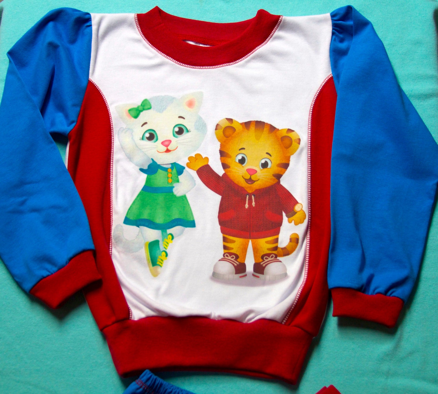 Daniel the tiger and Katerina Pajama by FantasyKidsDesigns on Etsy