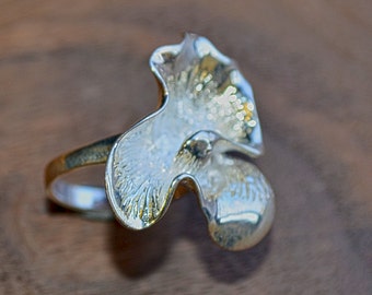 Silver Flower Shaped Ring