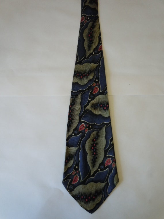 1930s Satin Rayon Abstract Tie by AmericanVintagePDX on Etsy