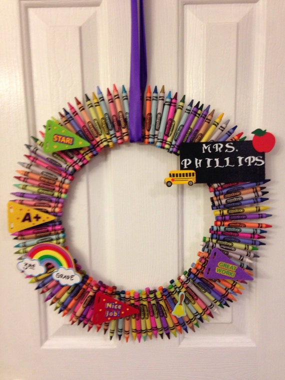 Teacher Crayon Wreath