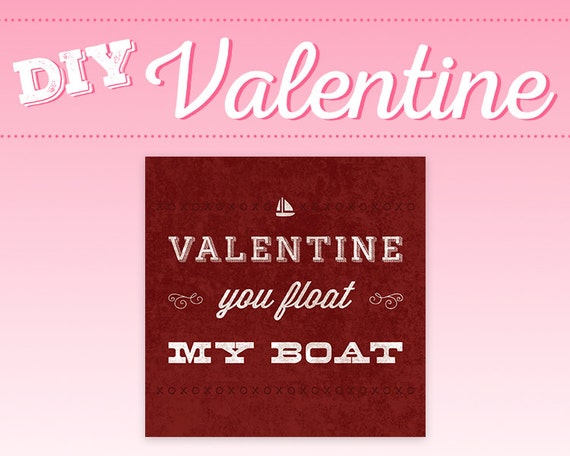 You Float my Boat // 5 x 5 Valentine // by JocelynCocainDesigns