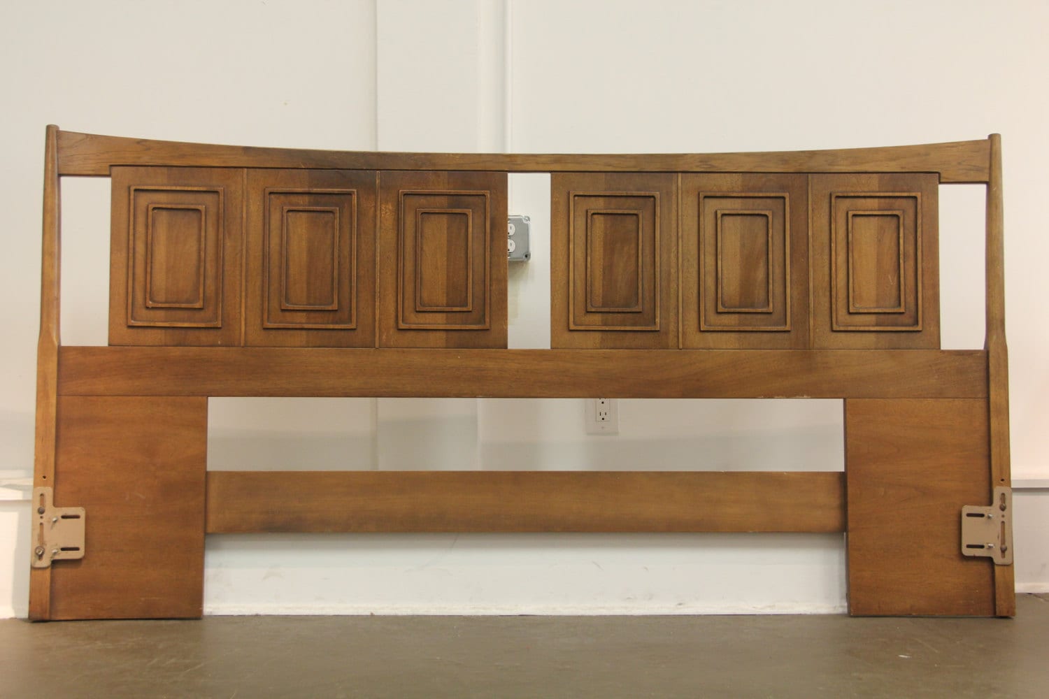 Mid Century Modern Broyhill Sculptra King Headboard by citymodern5