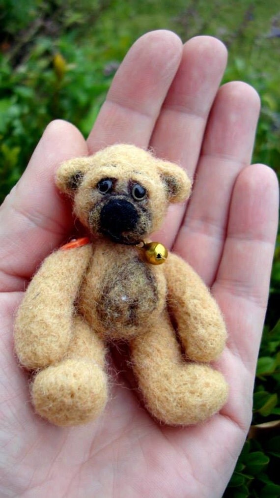 Needle felted Teddy Bear by HobbyKasi on Etsy